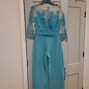 Elegant Blue Lace Jumpsuit